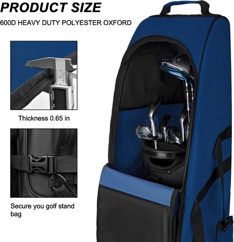 Goloni Golf Travel Bag with Wheels, Golf Travel Case for Airlines, 900D Heavy Duty Oxford Wear-Resistant Soft-Sided - Image 4